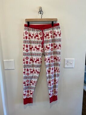 Hanna Andersson Women's Long John Pajama Pant Dear Deer SIZE L holiday Christmas